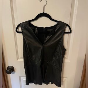 Sanctuary faux leather peplum top